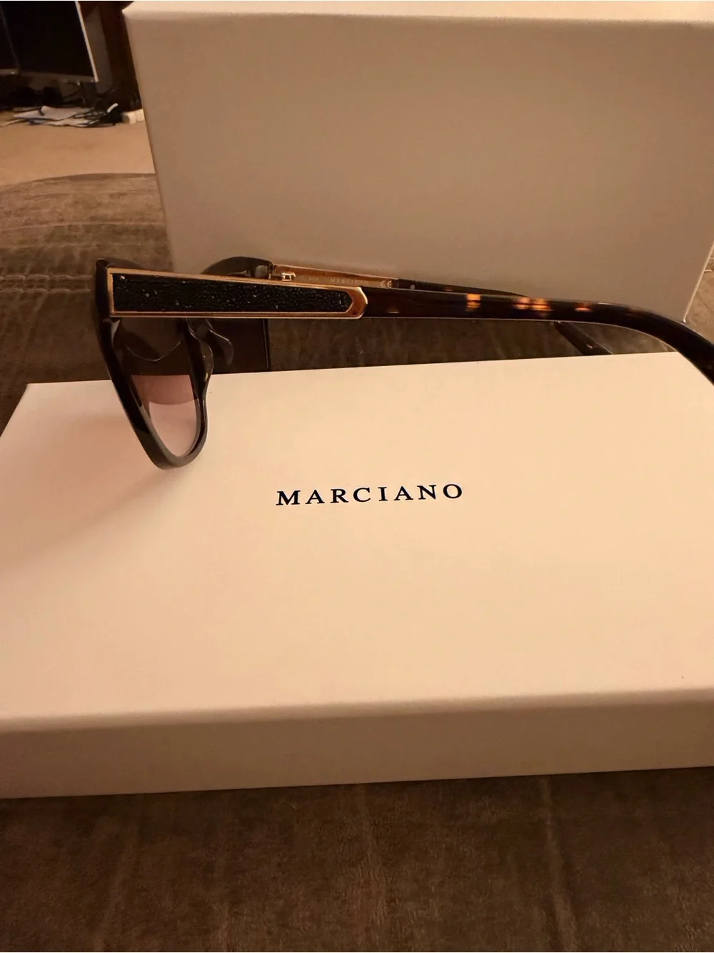 Marciano Tortoise Frame Sunglasses with Gradient Rose Lenses